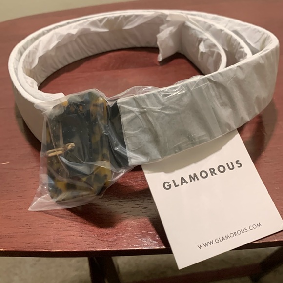 Glamorous Accessories - NWT Women's Tortoiseshell Oversized Buckle Black belt size 20